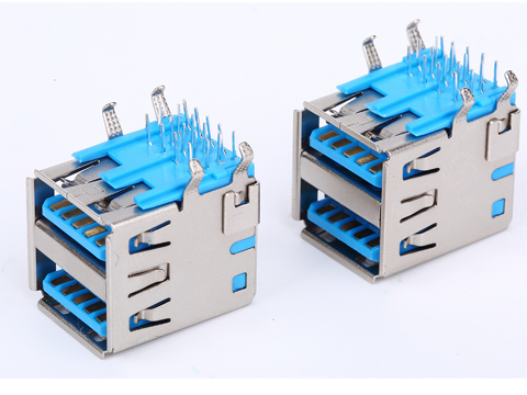 USB A TYPE 4PIN 90° DOUBLE ROHS