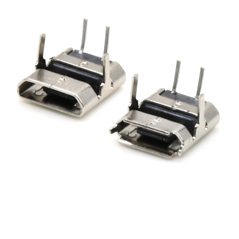 Micro 2P female connector with extended pins