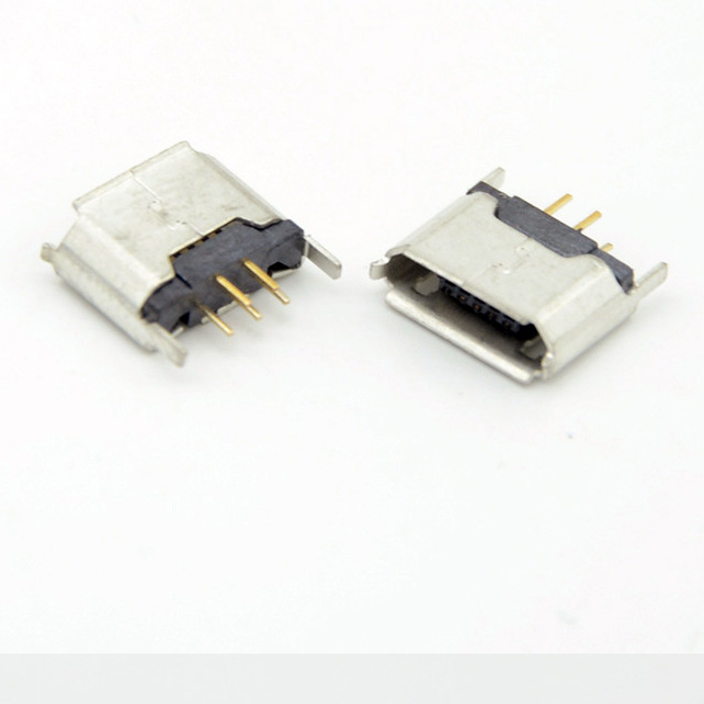 Micro 5P, 180° through-hole