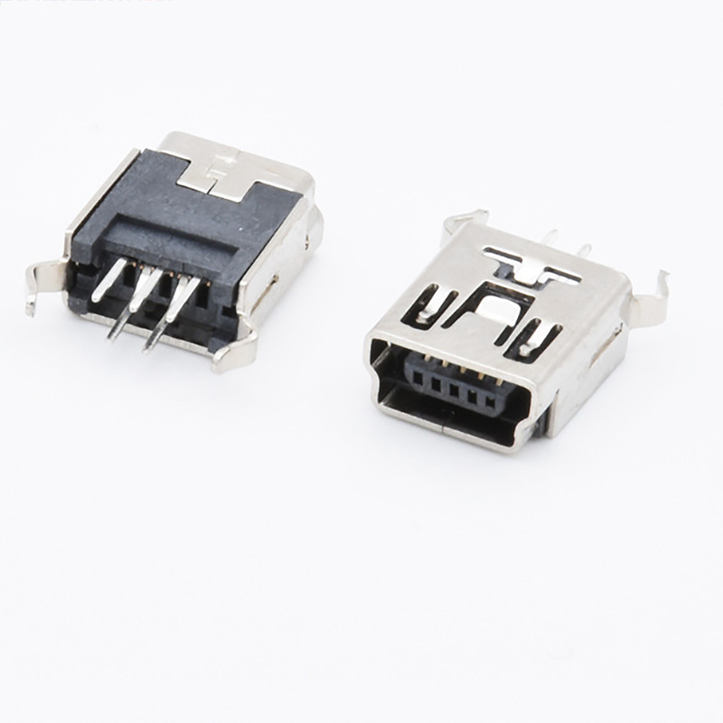 Mini 5P right-angle through-hole charging plug