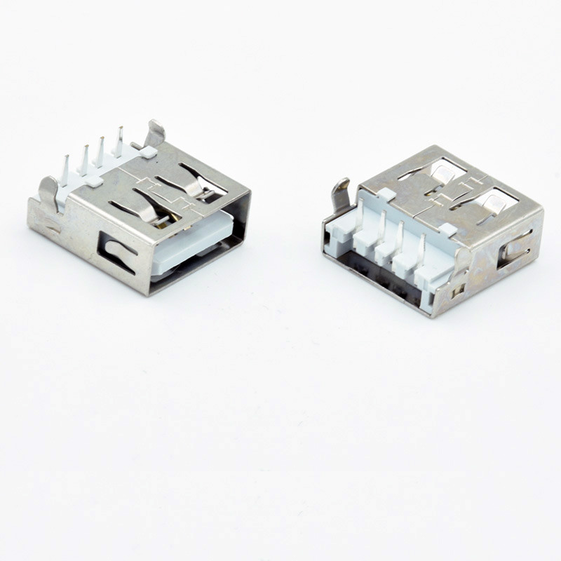 Single-layer, sunk PCB, right-angle short pins