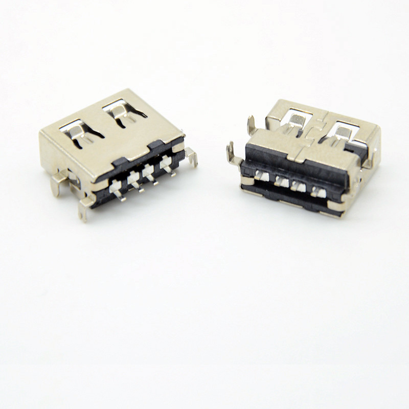 Sunk PCB 90° four-pin straight-edge single-layer terminal