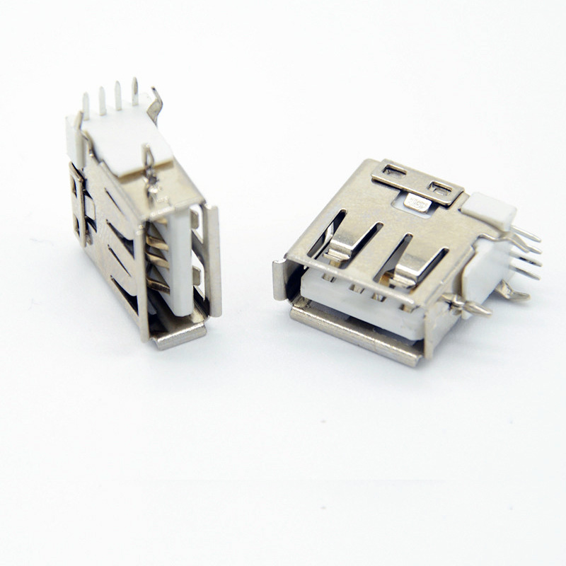 O-type curled right-angle terminal, white insulator, single-layer mini socket & plug terminal