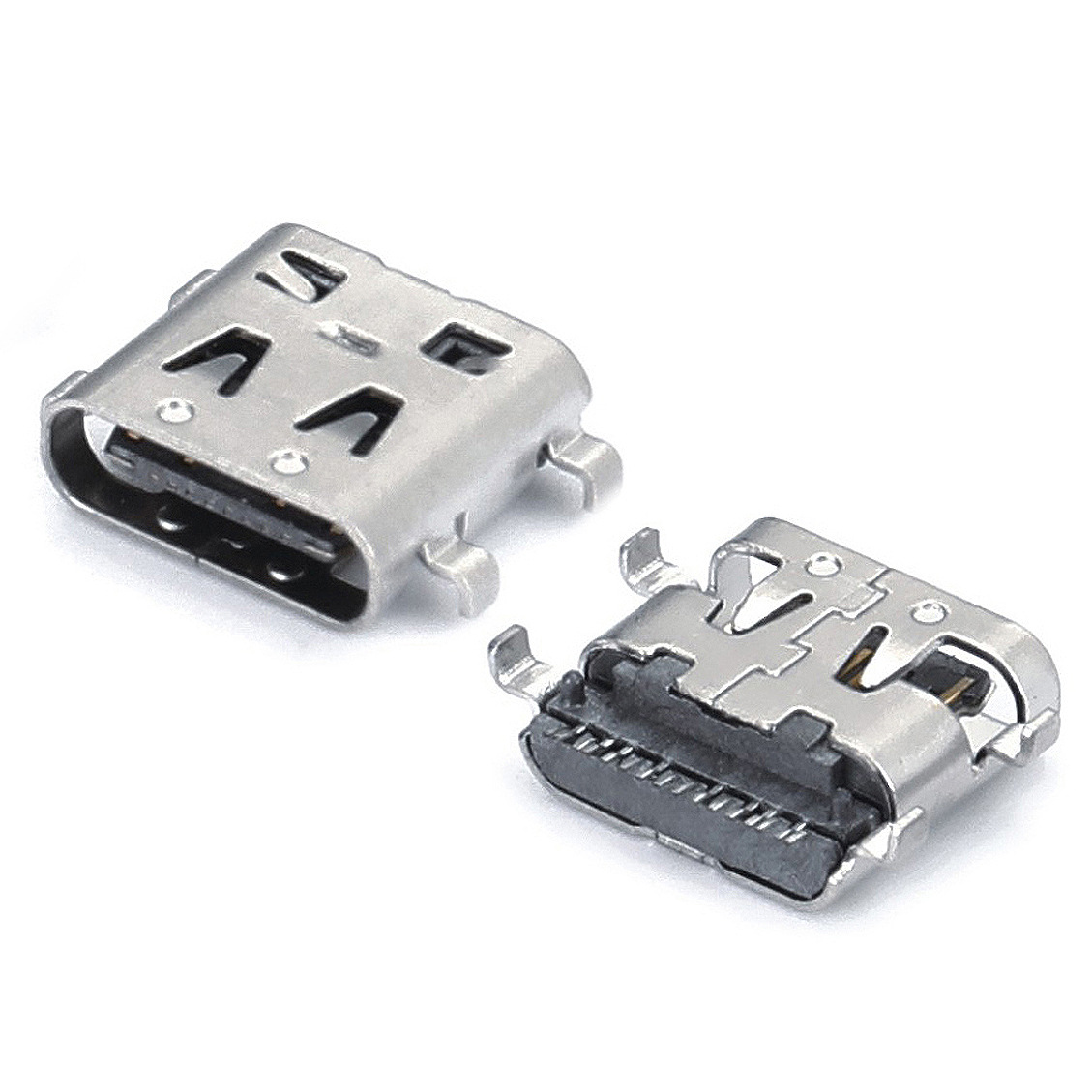 16Pin Sink Board Female Connector, Board Thickness 1.0mm, 4-Pin DIP+SMT, With Spring Leaf, Length 7.9