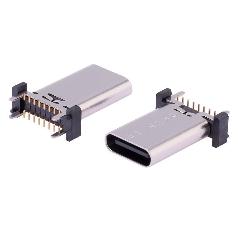 Type-C 16Pin Vertical SMT Female Connector, 15.0mm, 4-Pin DIP